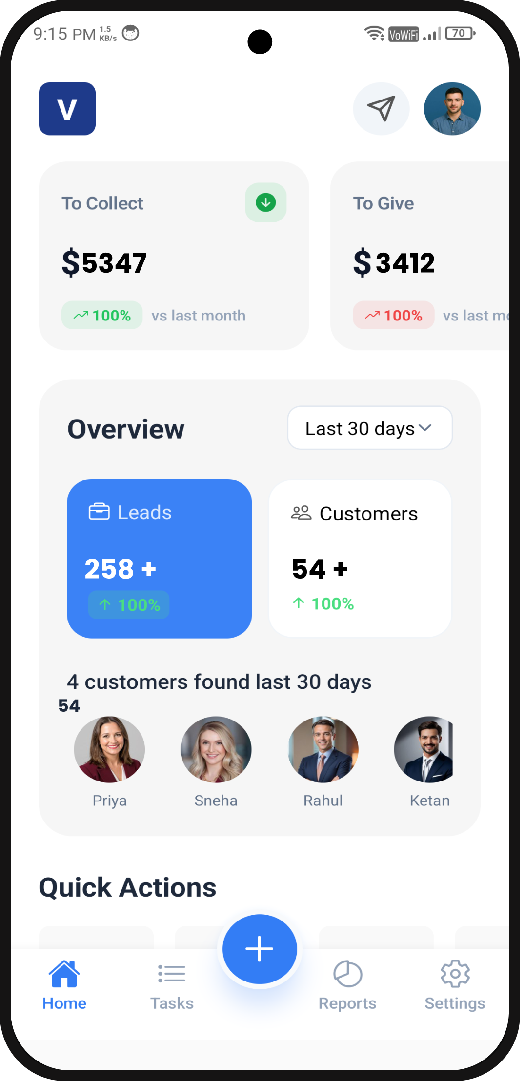Dashboard App Screen